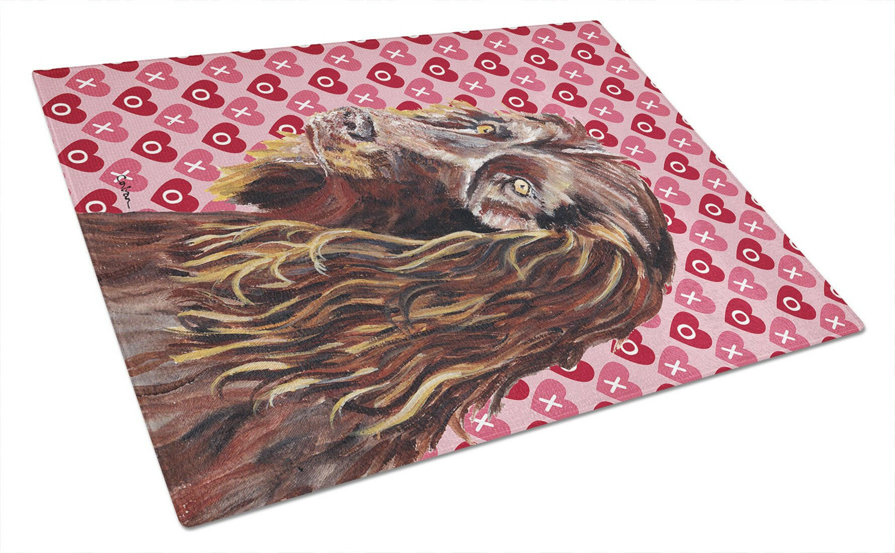 Boykin Spaniel Hearts and Love Cutting Board Tempered Glass Kitchen Cutting Surface, Heat Resistant Chopping, Non-Slip Feet, Food Prep & Serving
