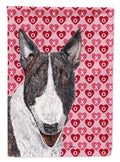 Bull Terrier Hearts and Love House Flag 28x40 Porch Sleeve Pole Decorative Outside Yard Banner Artwork Wall Hanging, Polyester
