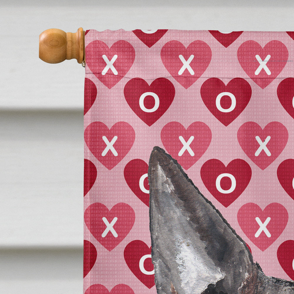 Bull Terrier Hearts and Love House Flag 28x40 Porch Sleeve Pole Decorative Outside Yard Banner Artwork Wall Hanging, Polyester
