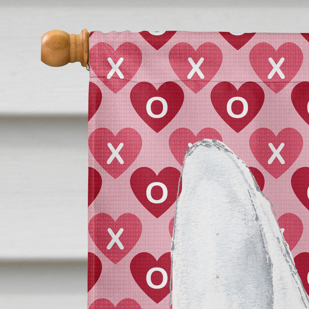 Bull Terrier Hearts and Love House Flag 28x40 Porch Sleeve Pole Decorative Outside Yard Banner Artwork Wall Hanging, Polyester