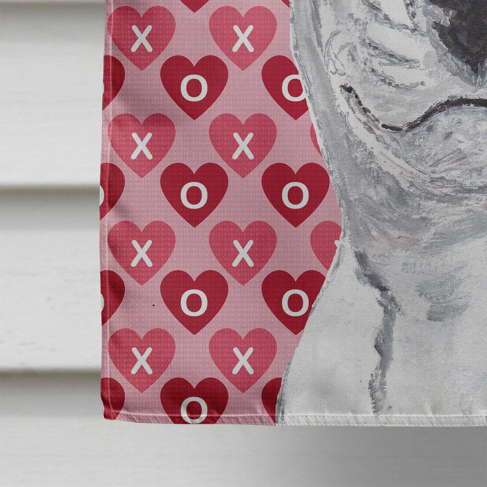 Bull Terrier Hearts and Love House Flag 28x40 Porch Sleeve Pole Decorative Outside Yard Banner Artwork Wall Hanging, Polyester