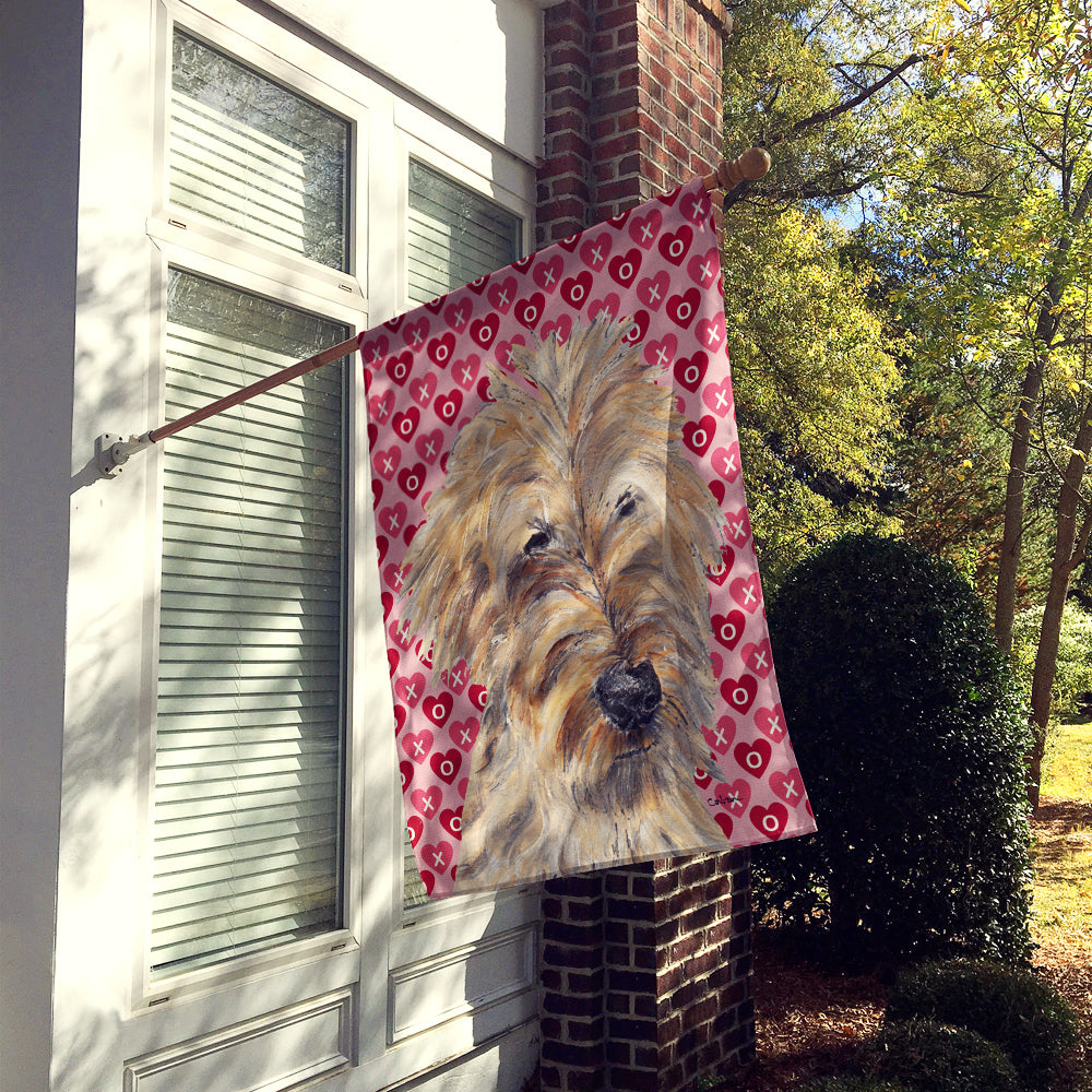 Golden Doodle Hearts and Love House Flag 28x40 Porch Sleeve Pole Decorative Outside Yard Banner Artwork Wall Hanging, Polyester