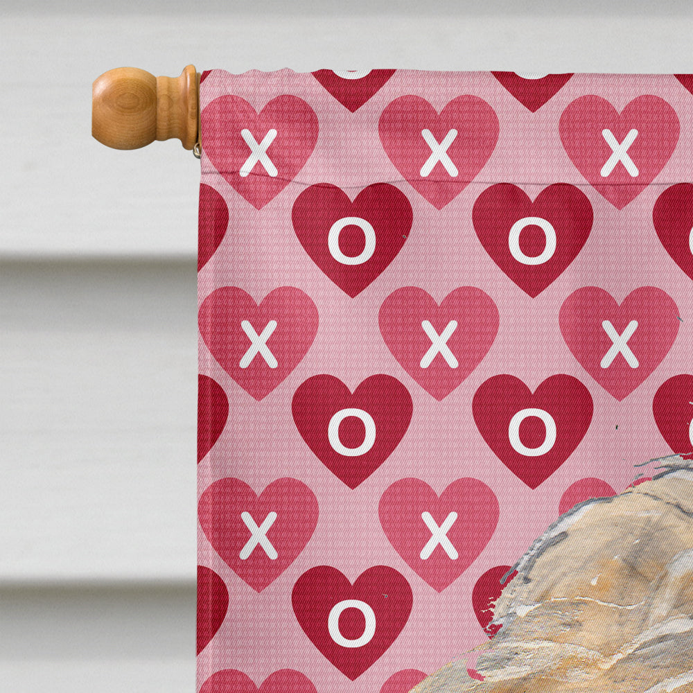 Golden Doodle Hearts and Love House Flag 28x40 Porch Sleeve Pole Decorative Outside Yard Banner Artwork Wall Hanging, Polyester