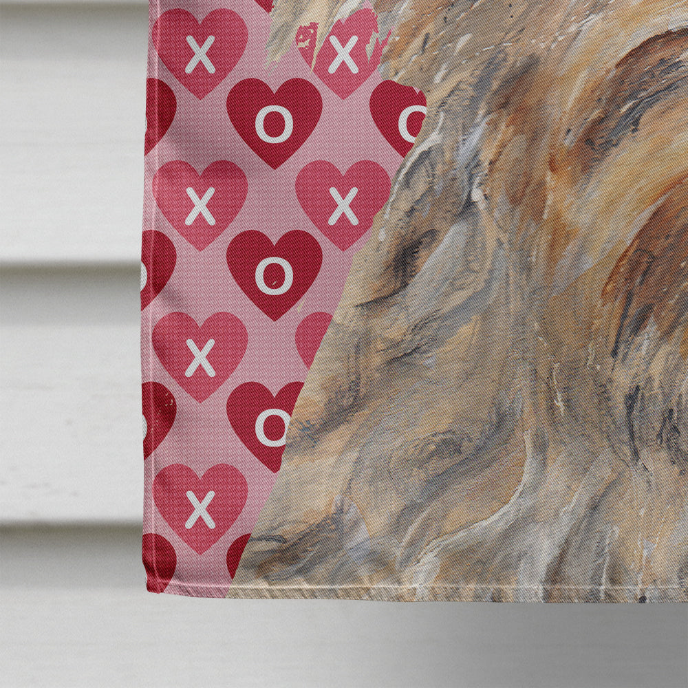 Golden Doodle Hearts and Love House Flag 28x40 Porch Sleeve Pole Decorative Outside Yard Banner Artwork Wall Hanging, Polyester