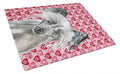 Chinese Crested Hearts and Love Cutting Board Tempered Glass Kitchen Cutting Surface, Heat Resistant Chopping, Non-Slip Feet, Food Prep & Serving