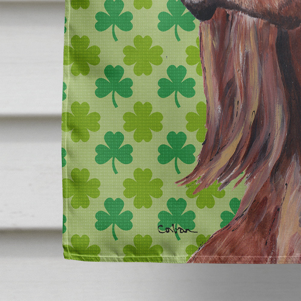 Irish Setter Lucky Shamrock St. Patrick's Day House Flag 28x40 Porch Sleeve Pole Decorative Outside Yard Banner Artwork Wall Hanging, Polyester