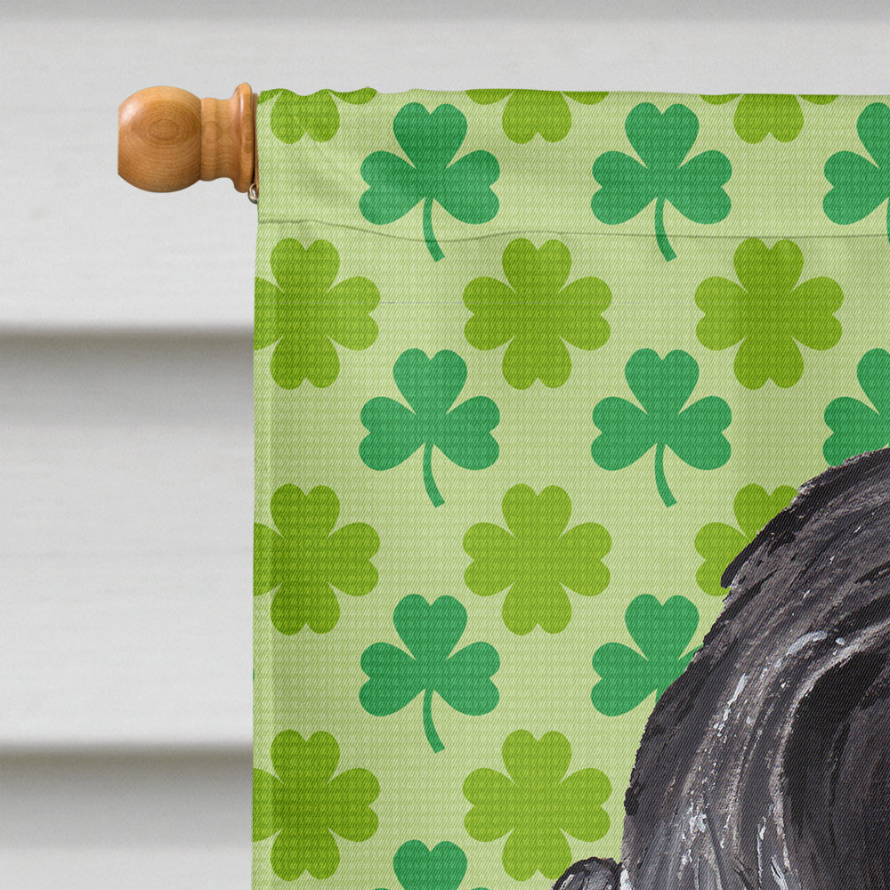 Black Cocker Spaniel Lucky Shamrock St. Patrick's Day House Flag 28x40 Porch Sleeve Pole Decorative Outside Yard Banner Artwork Wall Hanging, Polyester