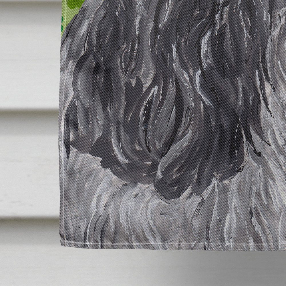 Black Cocker Spaniel Lucky Shamrock St. Patrick's Day House Flag 28x40 Porch Sleeve Pole Decorative Outside Yard Banner Artwork Wall Hanging, Polyester