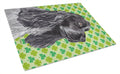 Black Cocker Spaniel Lucky Shamrock St. Patrick's Day Cutting Board Tempered Glass Kitchen Cutting Surface, Heat Resistant Chopping, Non-Slip Feet, Food Prep & Serving