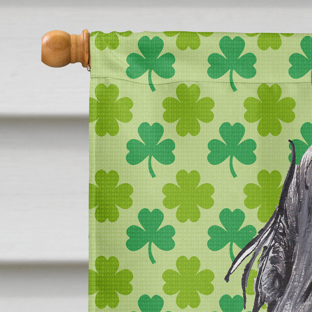 Black Cocker Spaniel Lucky Shamrock St. Patrick's Day House Flag 28x40 Porch Sleeve Pole Decorative Outside Yard Banner Artwork Wall Hanging, Polyester