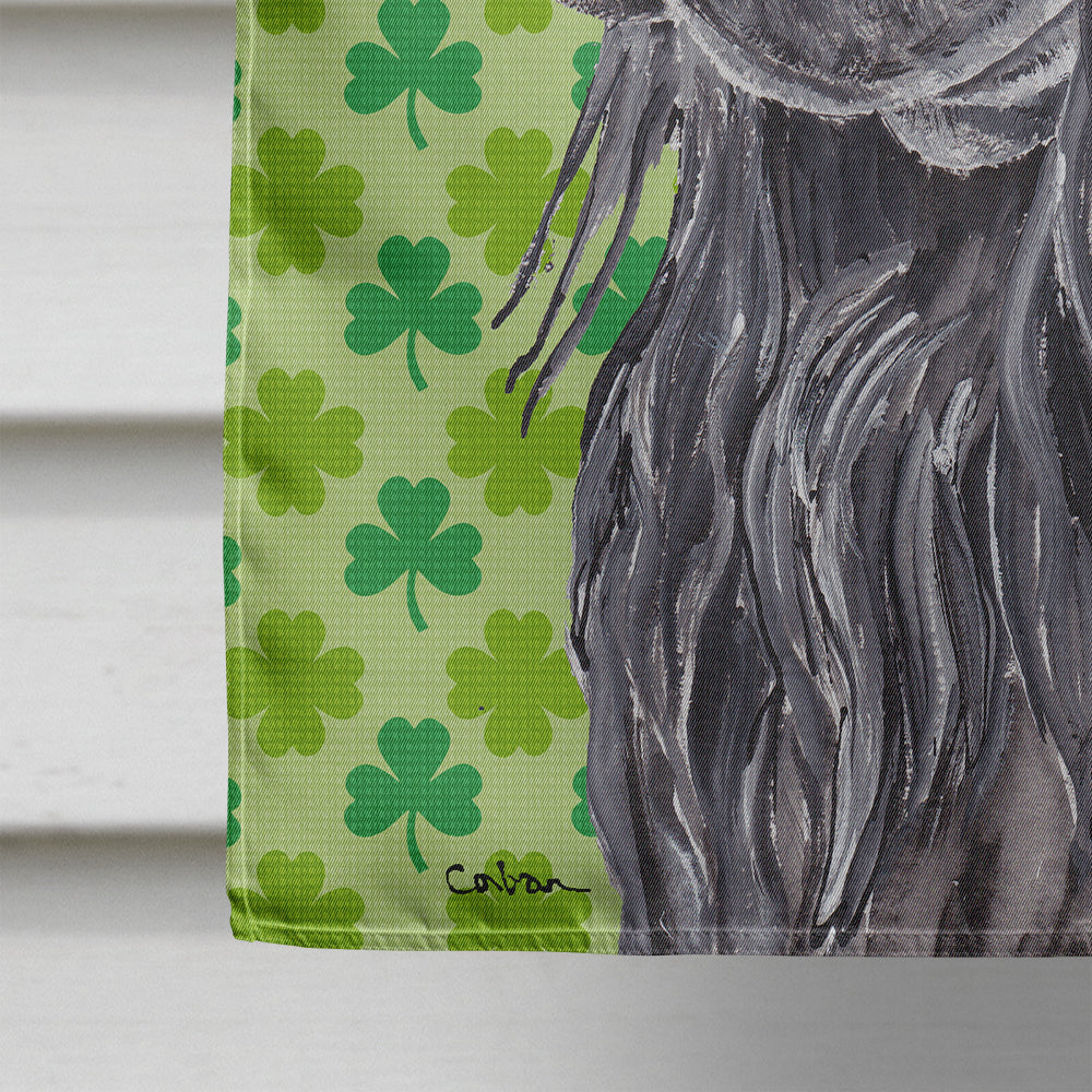 Black Cocker Spaniel Lucky Shamrock St. Patrick's Day House Flag 28x40 Porch Sleeve Pole Decorative Outside Yard Banner Artwork Wall Hanging, Polyester