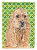 Buff Cocker Spaniel Lucky Shamrock St. Patrick's Day House Flag 28x40 Porch Sleeve Pole Decorative Outside Yard Banner Artwork Wall Hanging, Polyester