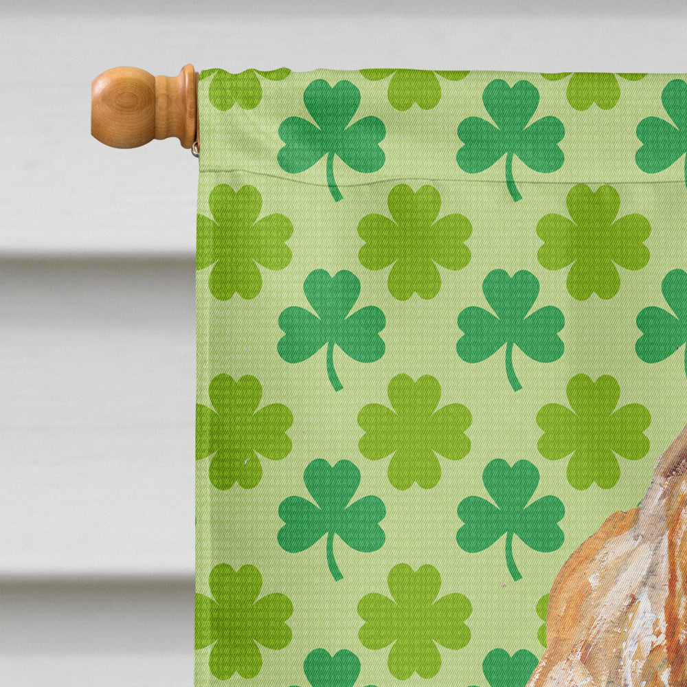 Buff Cocker Spaniel Lucky Shamrock St. Patrick's Day House Flag 28x40 Porch Sleeve Pole Decorative Outside Yard Banner Artwork Wall Hanging, Polyester