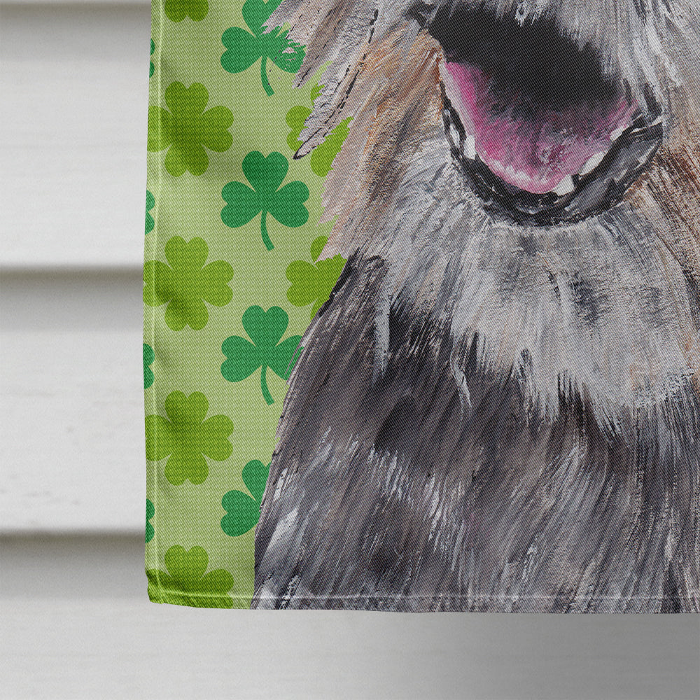 Border Terrier Lucky Shamrock St. Patrick's Day House Flag 28x40 Porch Sleeve Pole Decorative Outside Yard Banner Artwork Wall Hanging, Polyester