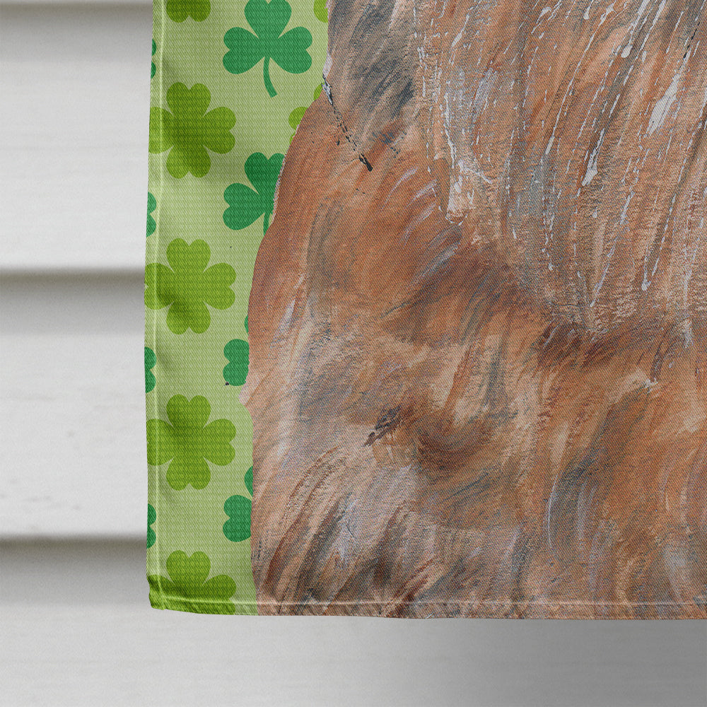 Brussels Griffon Lucky Shamrock St. Patrick's Day House Flag 28x40 Porch Sleeve Pole Decorative Outside Yard Banner Artwork Wall Hanging, Polyester