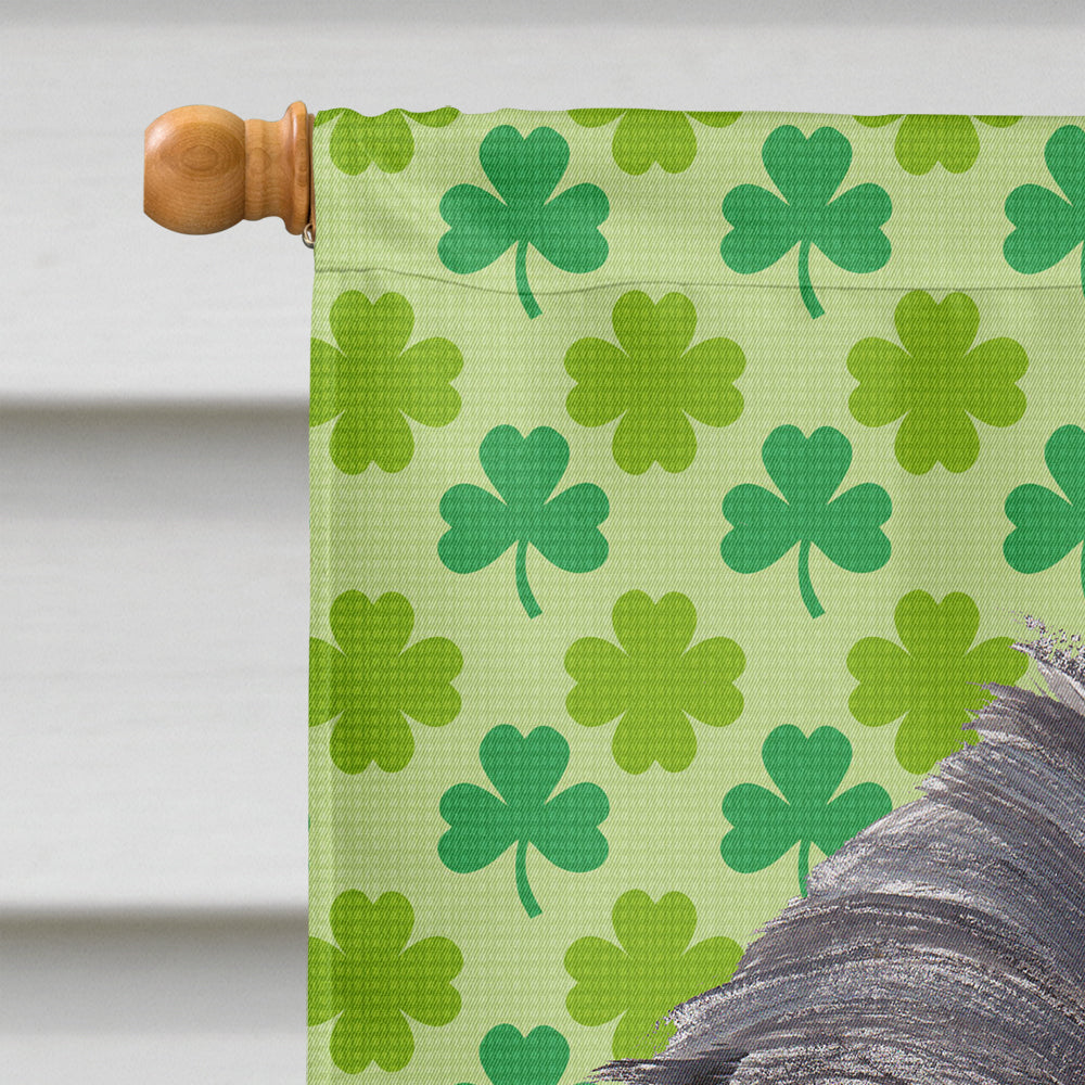 Brussels Griffon Lucky Shamrock St. Patrick's Day House Flag 28x40 Porch Sleeve Pole Decorative Outside Yard Banner Artwork Wall Hanging, Polyester