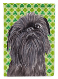 Brussels Griffon Lucky Shamrock St. Patrick's Day House Flag 28x40 Porch Sleeve Pole Decorative Outside Yard Banner Artwork Wall Hanging, Polyester