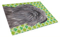 Brussels Griffon Lucky Shamrock St. Patrick's Day Cutting Board Tempered Glass Kitchen Cutting Surface, Heat Resistant Chopping, Non-Slip Feet, Food Prep & Serving