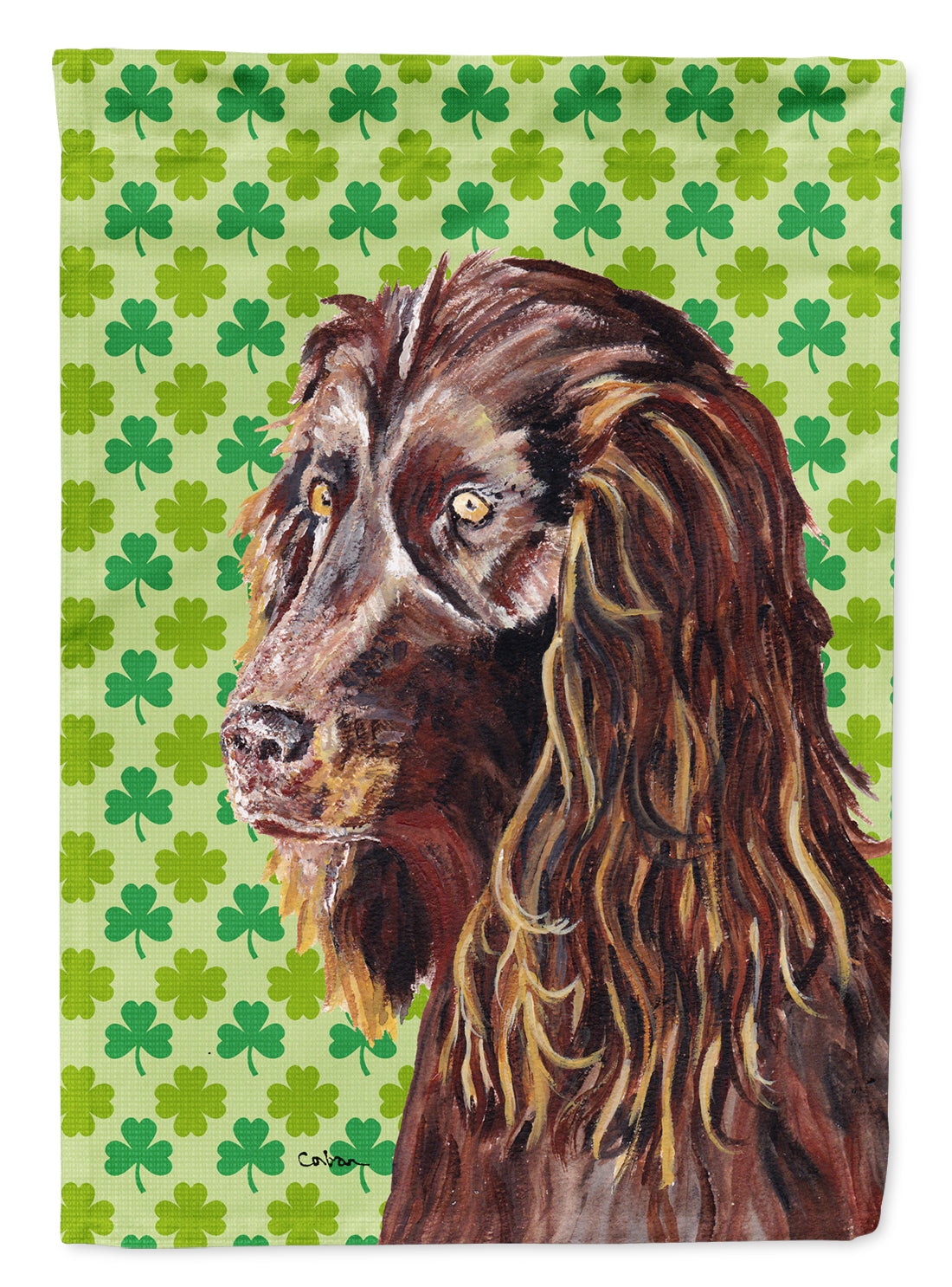 Boykin Spaniel Lucky Shamrock St. Patrick's Day House Flag 28x40 Porch Sleeve Pole Decorative Outside Yard Banner Artwork Wall Hanging, Polyester