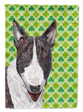Bull Terrier Lucky Shamrock St. Patrick's Day House Flag 28x40 Porch Sleeve Pole Decorative Outside Yard Banner Artwork Wall Hanging, Polyester