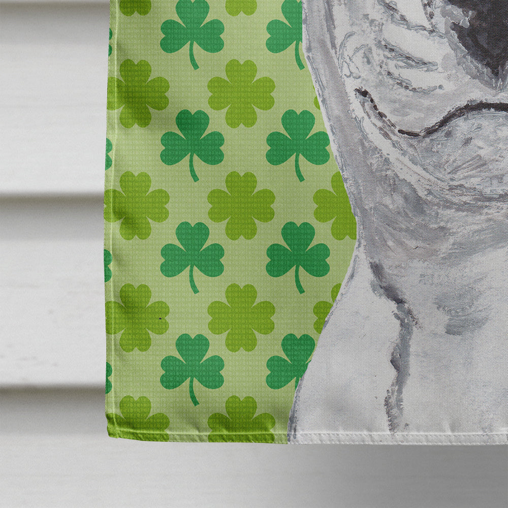 Bull Terrier Lucky Shamrock St. Patrick's Day House Flag 28x40 Porch Sleeve Pole Decorative Outside Yard Banner Artwork Wall Hanging, Polyester
