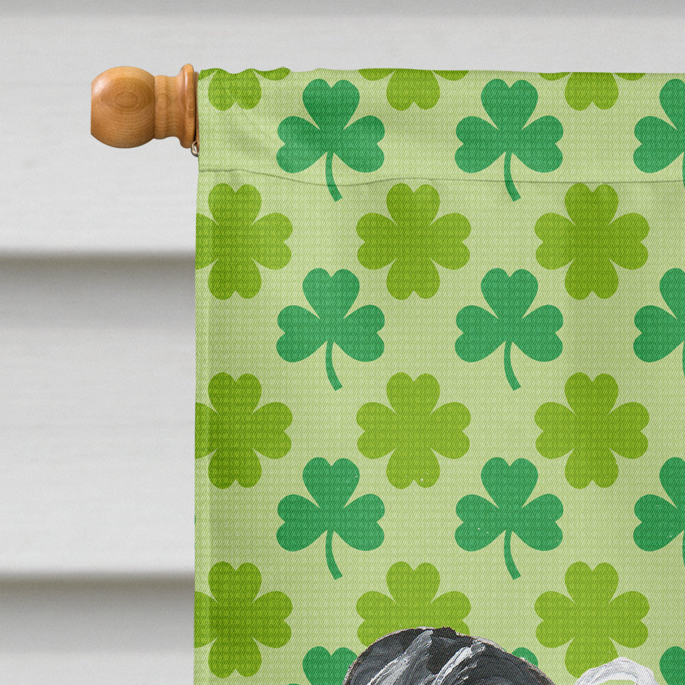 Chinese Crested Lucky Shamrock St. Patrick's Day House Flag 28x40 Porch Sleeve Pole Decorative Outside Yard Banner Artwork Wall Hanging, Polyester