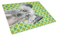 Chinese Crested Lucky Shamrock St. Patrick's Day Cutting Board Tempered Glass Kitchen Cutting Surface, Heat Resistant Chopping, Non-Slip Feet, Food Prep & Serving