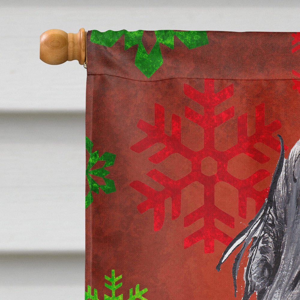 Black Cocker Spaniel Red Snowflakes Holiday House Flag 28x40 Porch Sleeve Pole Decorative Outside Yard Banner Artwork Wall Hanging, Polyester