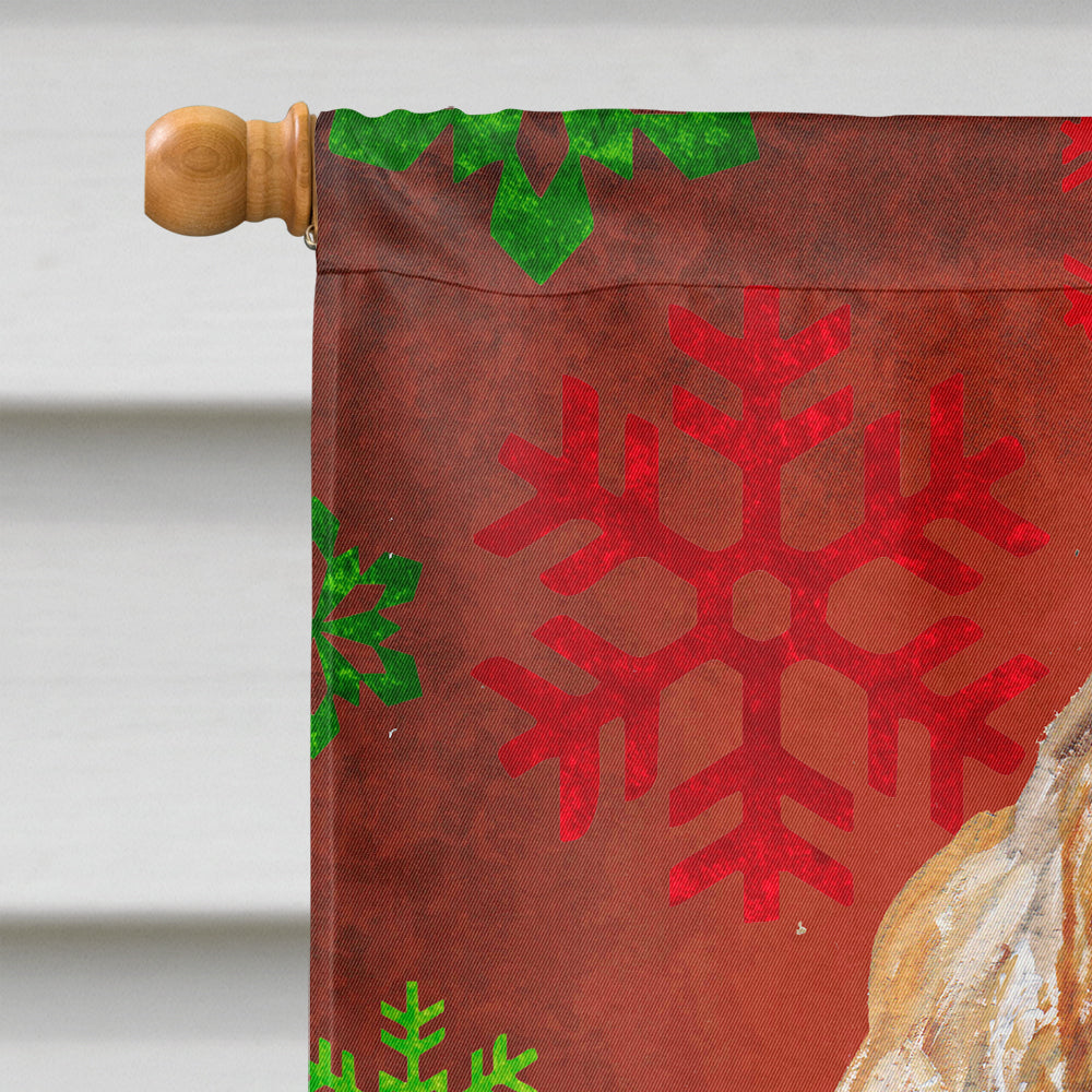 Buff Cocker Spaniel Red Snowflakes Holiday House Flag 28x40 Porch Sleeve Pole Decorative Outside Yard Banner Artwork Wall Hanging, Polyester