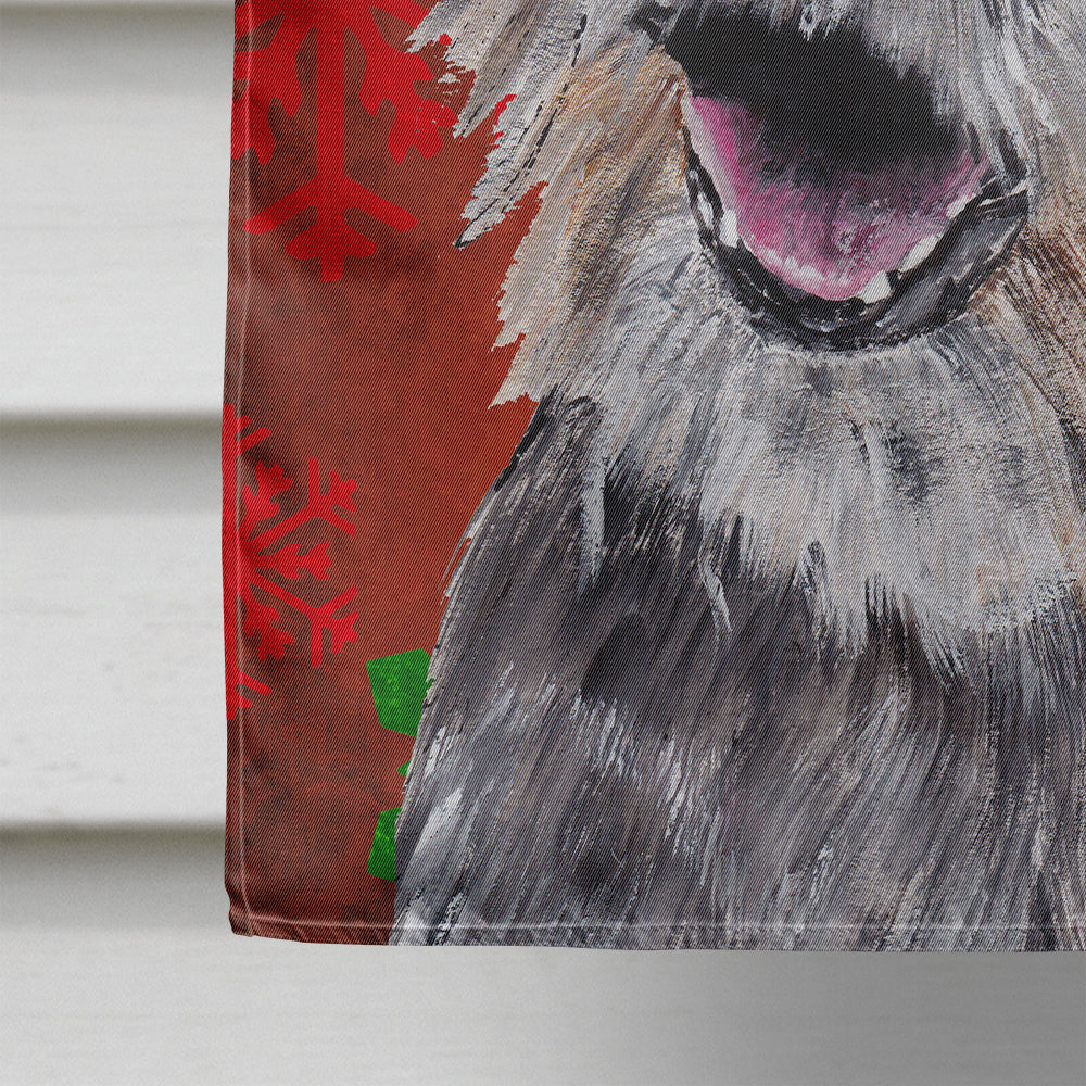 Border Terrier Red Snowflakes Holiday House Flag 28x40 Porch Sleeve Pole Decorative Outside Yard Banner Artwork Wall Hanging, Polyester