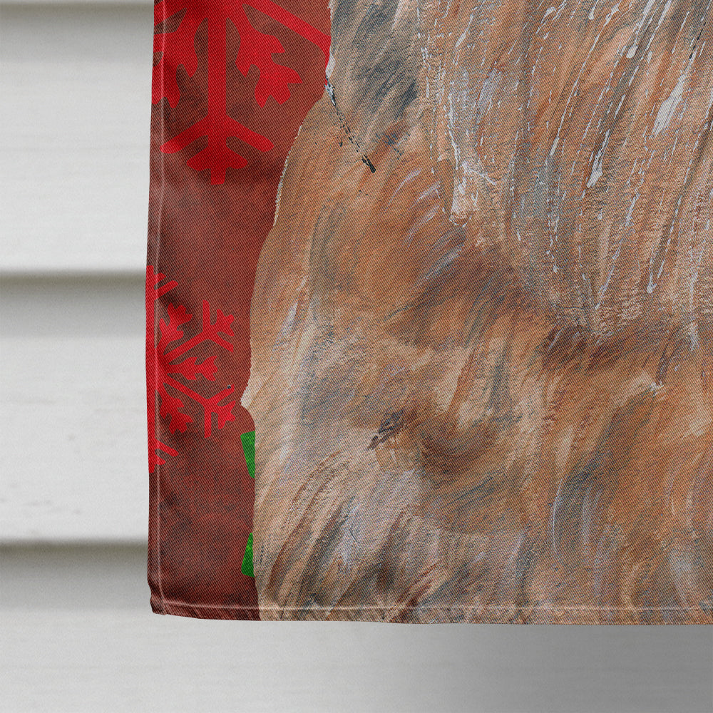 Brussels Griffon Red Snowflakes Holiday House Flag 28x40 Porch Sleeve Pole Decorative Outside Yard Banner Artwork Wall Hanging, Polyester