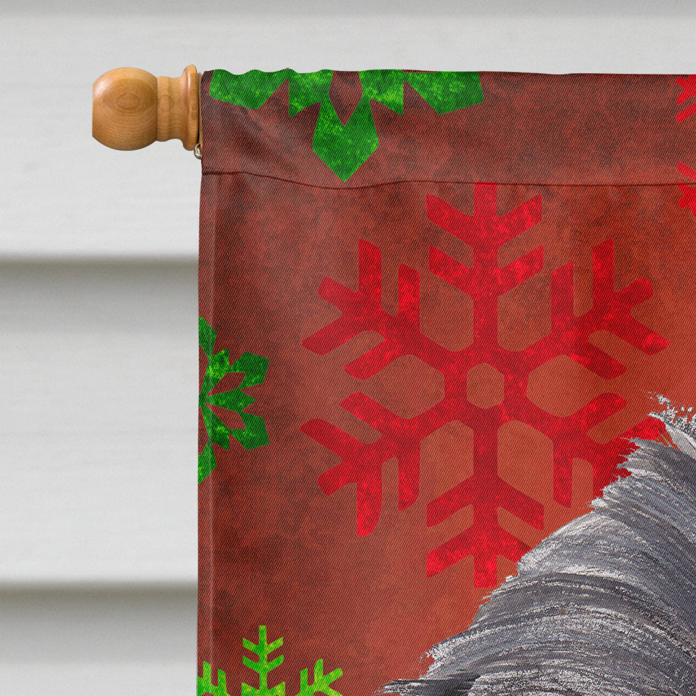 Brussels Griffon Red Snowflakes Holiday House Flag 28x40 Porch Sleeve Pole Decorative Outside Yard Banner Artwork Wall Hanging, Polyester