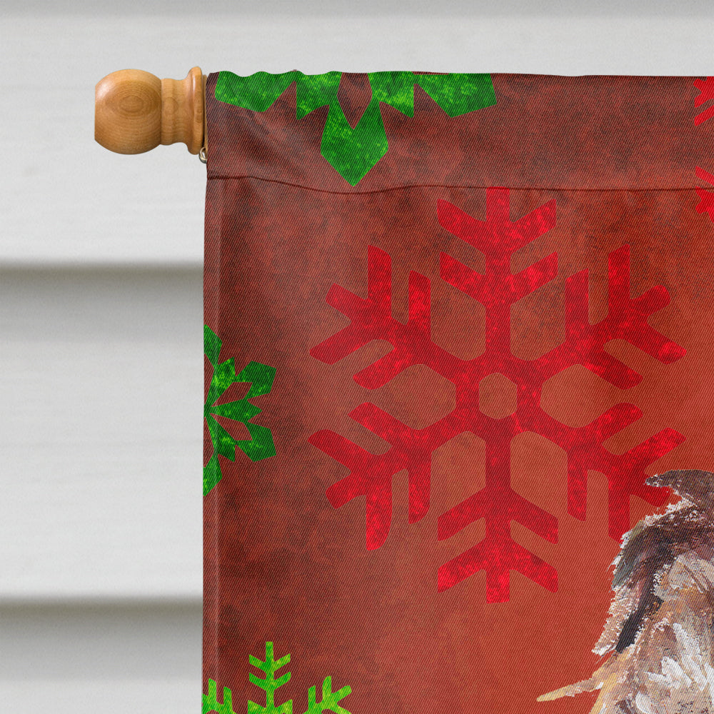 Boykin Spaniel Red Snowflakes Holiday House Flag 28x40 Porch Sleeve Pole Decorative Outside Yard Banner Artwork Wall Hanging, Polyester