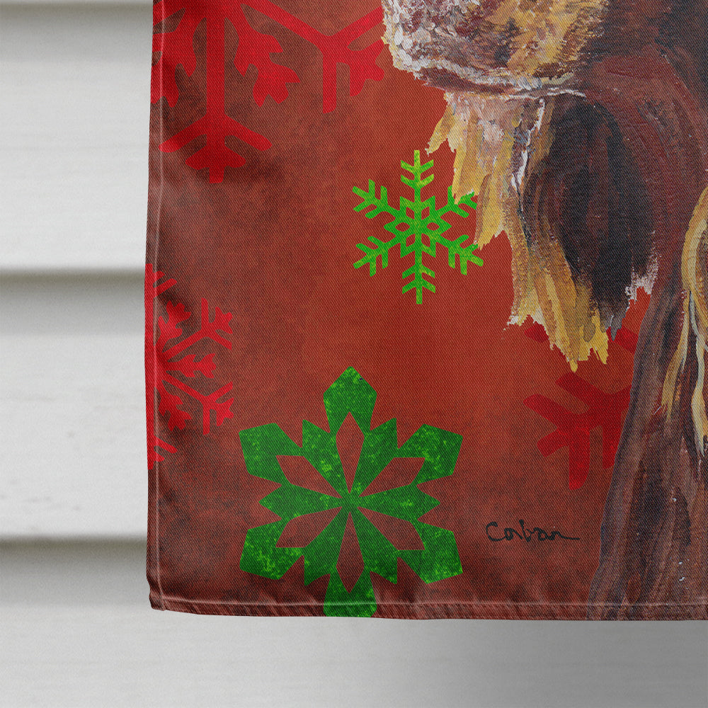 Boykin Spaniel Red Snowflakes Holiday House Flag 28x40 Porch Sleeve Pole Decorative Outside Yard Banner Artwork Wall Hanging, Polyester