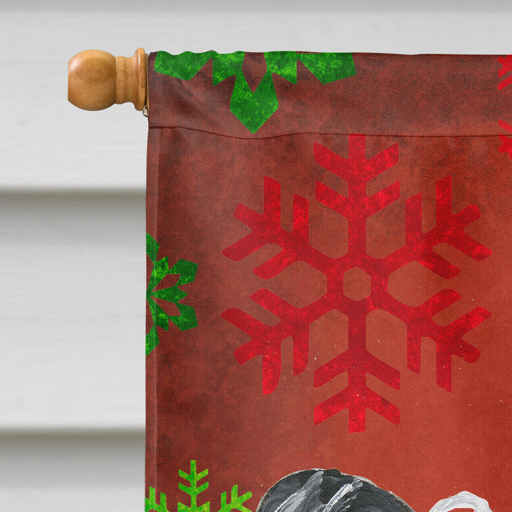 Chinese Crested Red Snowflakes Holiday House Flag 28x40 Porch Sleeve Pole Decorative Outside Yard Banner Artwork Wall Hanging, Polyester