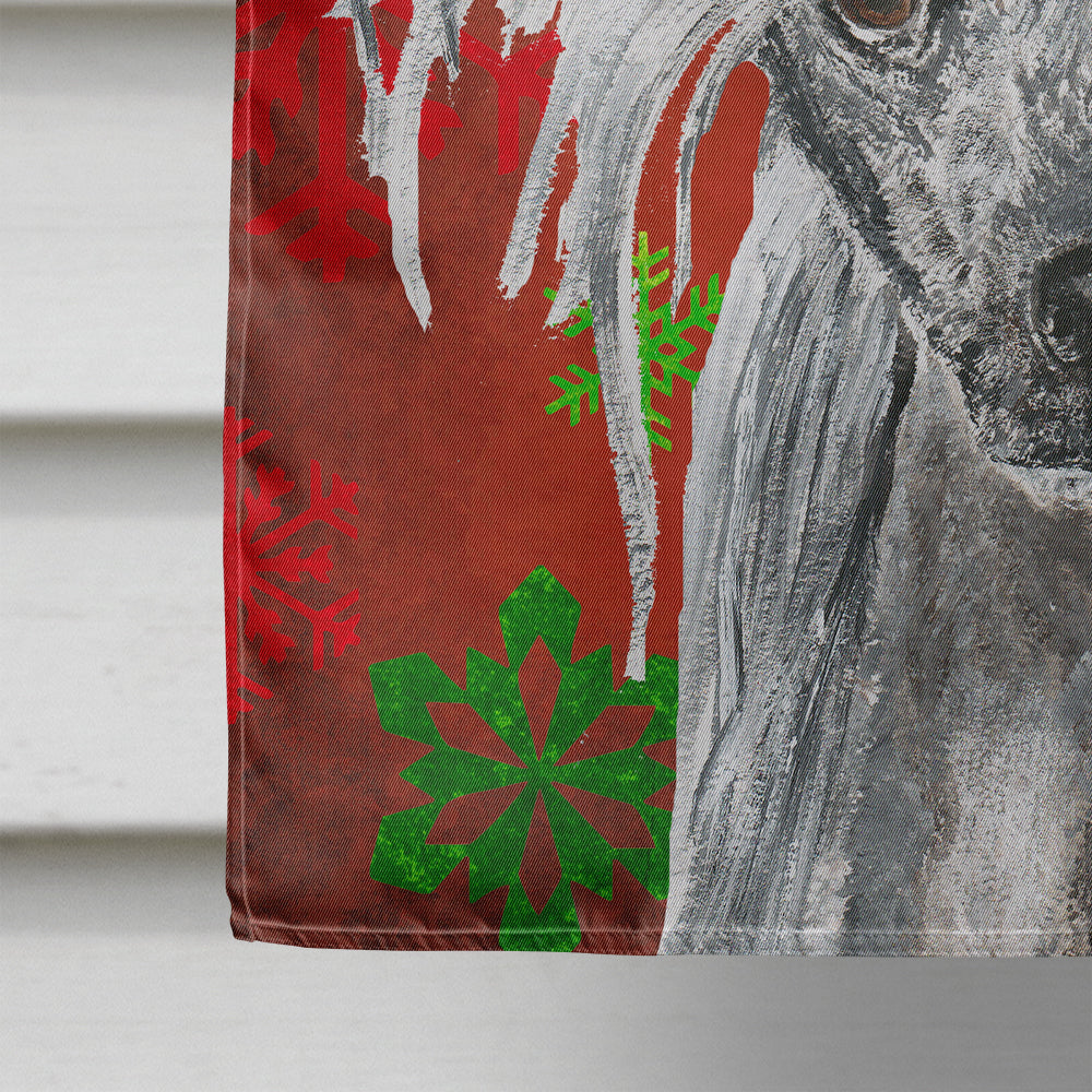 Chinese Crested Red Snowflakes Holiday House Flag 28x40 Porch Sleeve Pole Decorative Outside Yard Banner Artwork Wall Hanging, Polyester