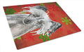 Chinese Crested Red Snowflakes Holiday Cutting Board Tempered Glass Kitchen Cutting Surface, Heat Resistant Chopping, Non-Slip Feet, Food Prep & Serving