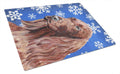 Irish Setter Winter Snowflakes Cutting Board Tempered Glass Kitchen Cutting Surface, Heat Resistant Chopping, Non-Slip Feet, Food Prep & Serving