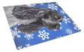 Black Cocker Spaniel Winter Snowflakes Cutting Board Tempered Glass Kitchen Cutting Surface, Heat Resistant Chopping, Non-Slip Feet, Food Prep & Serving