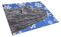 Black Cocker Spaniel Winter Snowflakes Cutting Board Tempered Glass Kitchen Cutting Surface, Heat Resistant Chopping, Non-Slip Feet, Food Prep & Serving