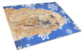 Buff Cocker Spaniel Winter Snowflakes Cutting Board Tempered Glass Kitchen Cutting Surface, Heat Resistant Chopping, Non-Slip Feet, Food Prep & Serving