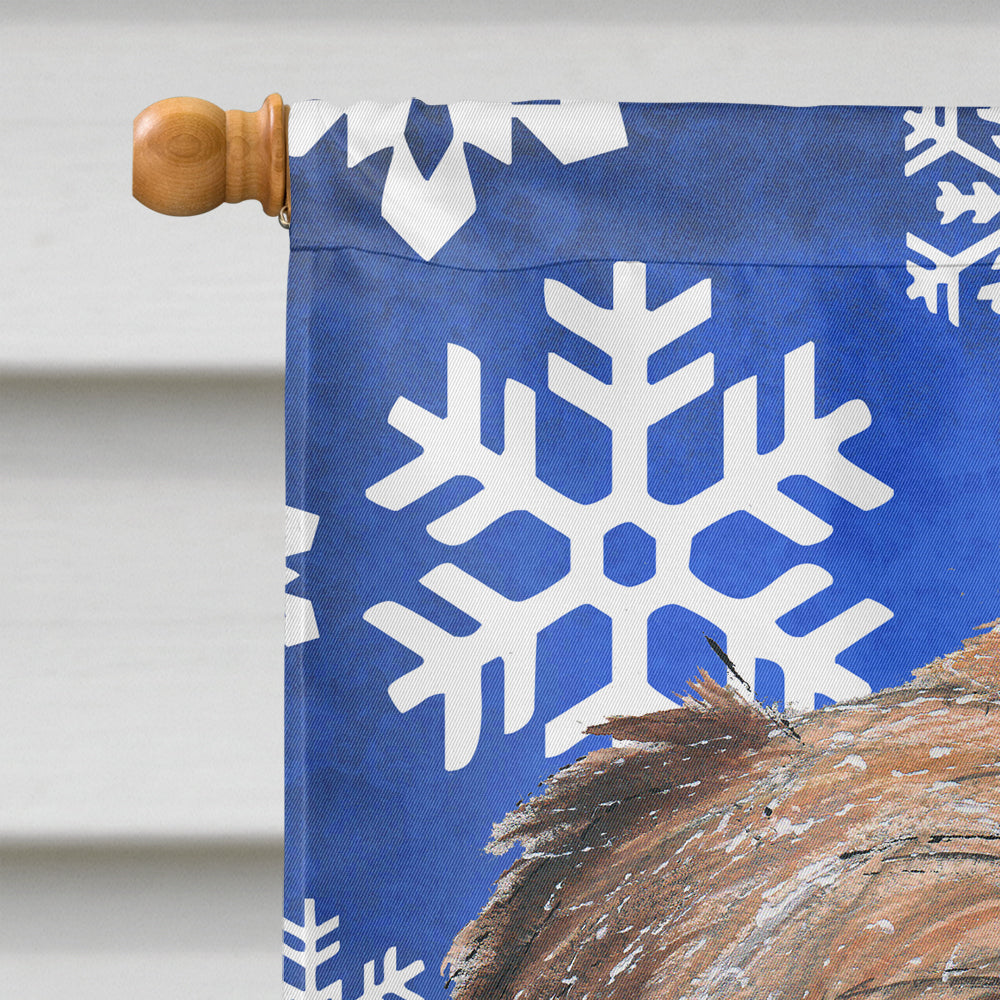 Brussels Griffon Winter Snowflakes House Flag 28x40 Porch Sleeve Pole Decorative Outside Yard Banner Artwork Wall Hanging, Polyester
