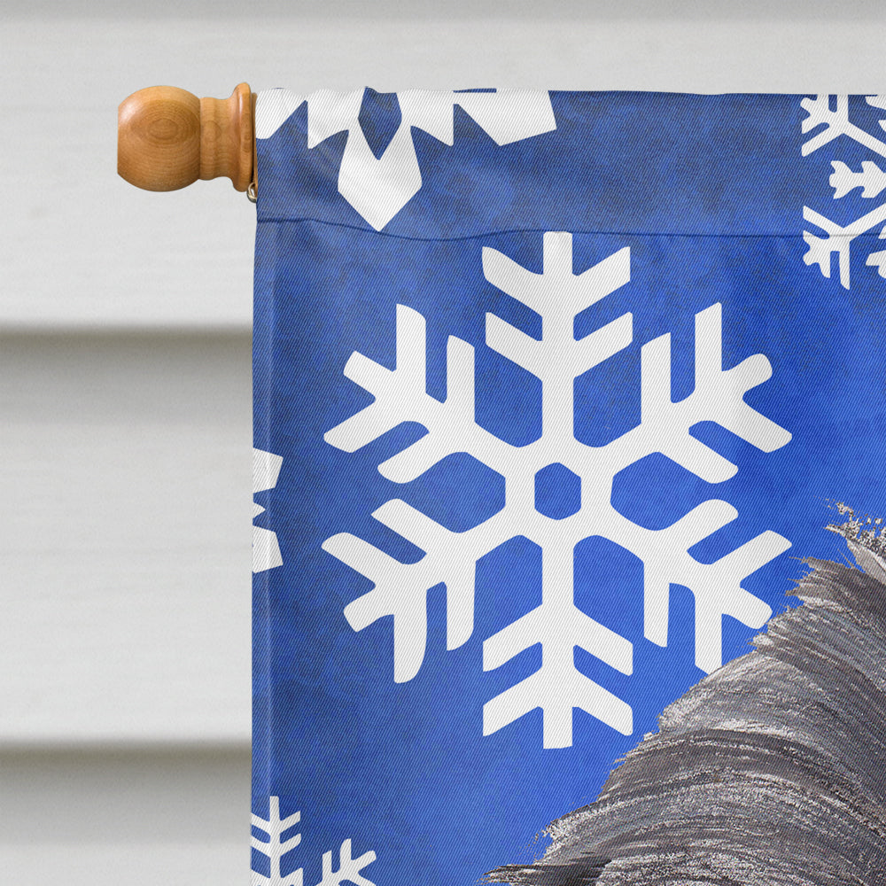 Brussels Griffon Winter Snowflakes House Flag 28x40 Porch Sleeve Pole Decorative Outside Yard Banner Artwork Wall Hanging, Polyester