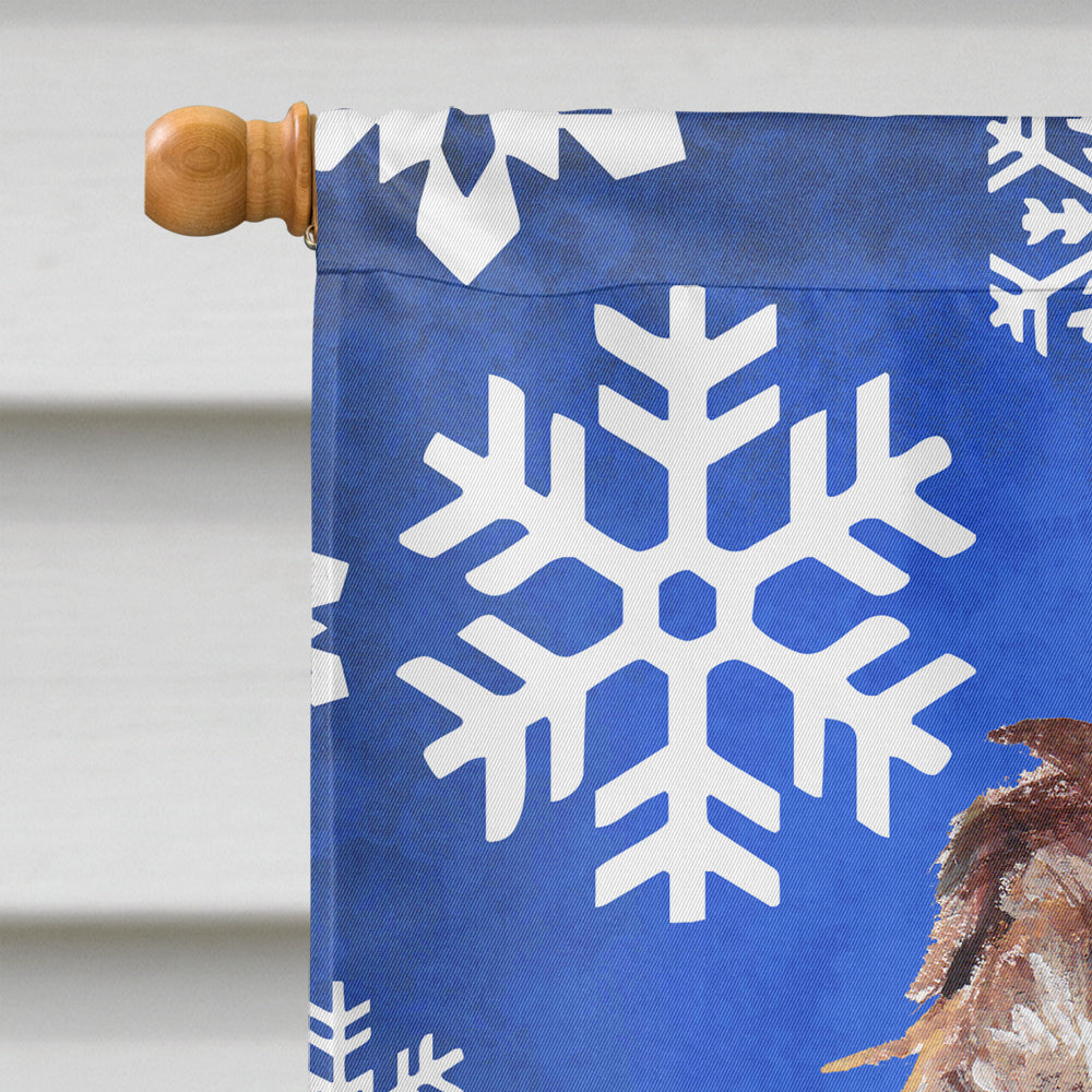 Boykin Spaniel Winter Snowflakes House Flag 28x40 Porch Sleeve Pole Decorative Outside Yard Banner Artwork Wall Hanging, Polyester