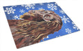 Boykin Spaniel Winter Snowflakes Cutting Board Tempered Glass Kitchen Cutting Surface, Heat Resistant Chopping, Non-Slip Feet, Food Prep & Serving