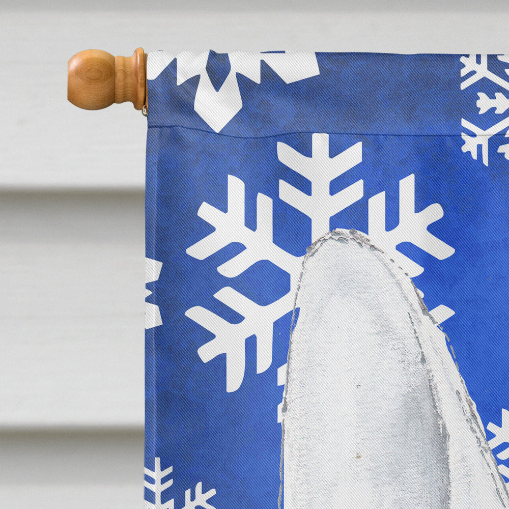 Bull Terrier Winter Snowflakes House Flag 28x40 Porch Sleeve Pole Decorative Outside Yard Banner Artwork Wall Hanging, Polyester