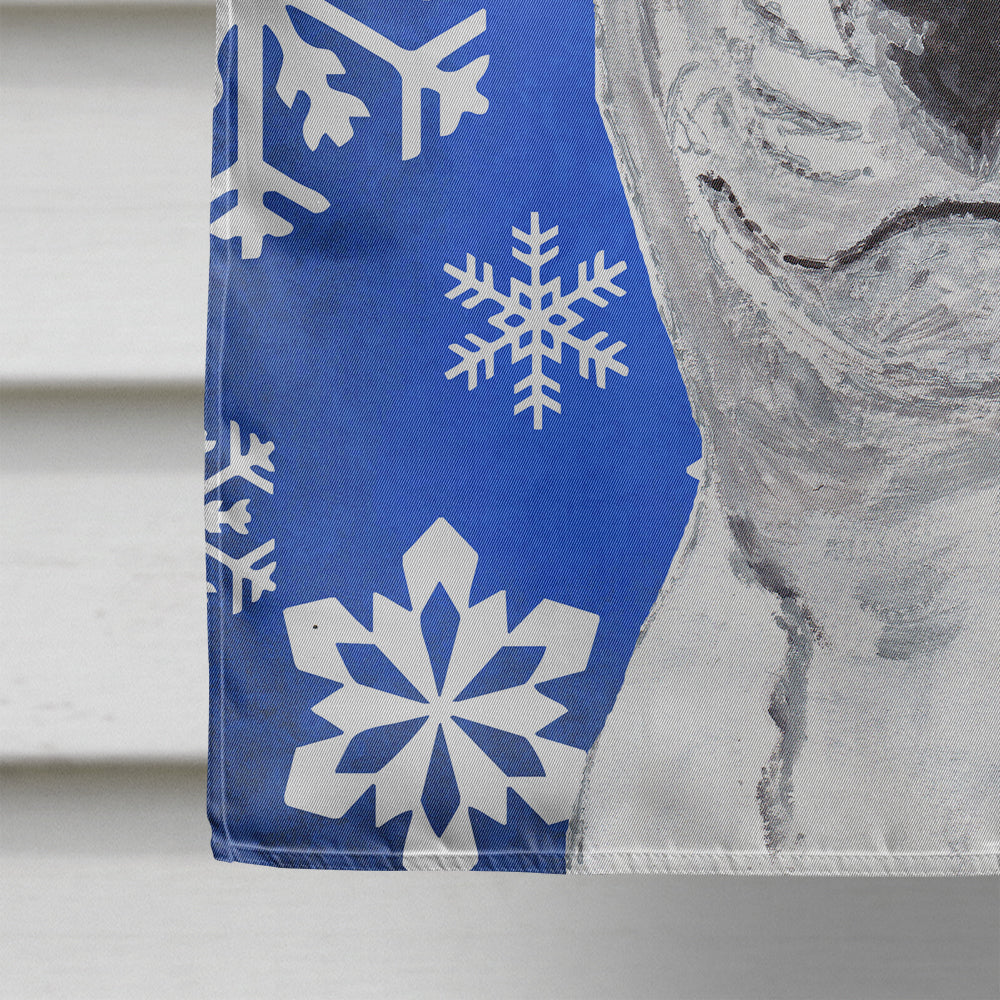Bull Terrier Winter Snowflakes House Flag 28x40 Porch Sleeve Pole Decorative Outside Yard Banner Artwork Wall Hanging, Polyester