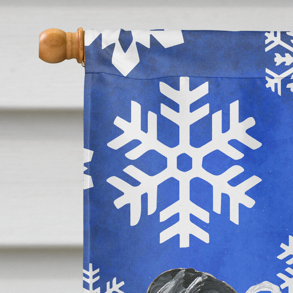 Chinese Crested Winter Snowflakes House Flag 28x40 Porch Sleeve Pole Decorative Outside Yard Banner Artwork Wall Hanging, Polyester