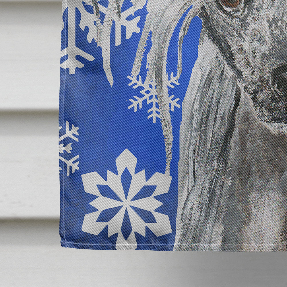 Chinese Crested Winter Snowflakes House Flag 28x40 Porch Sleeve Pole Decorative Outside Yard Banner Artwork Wall Hanging, Polyester