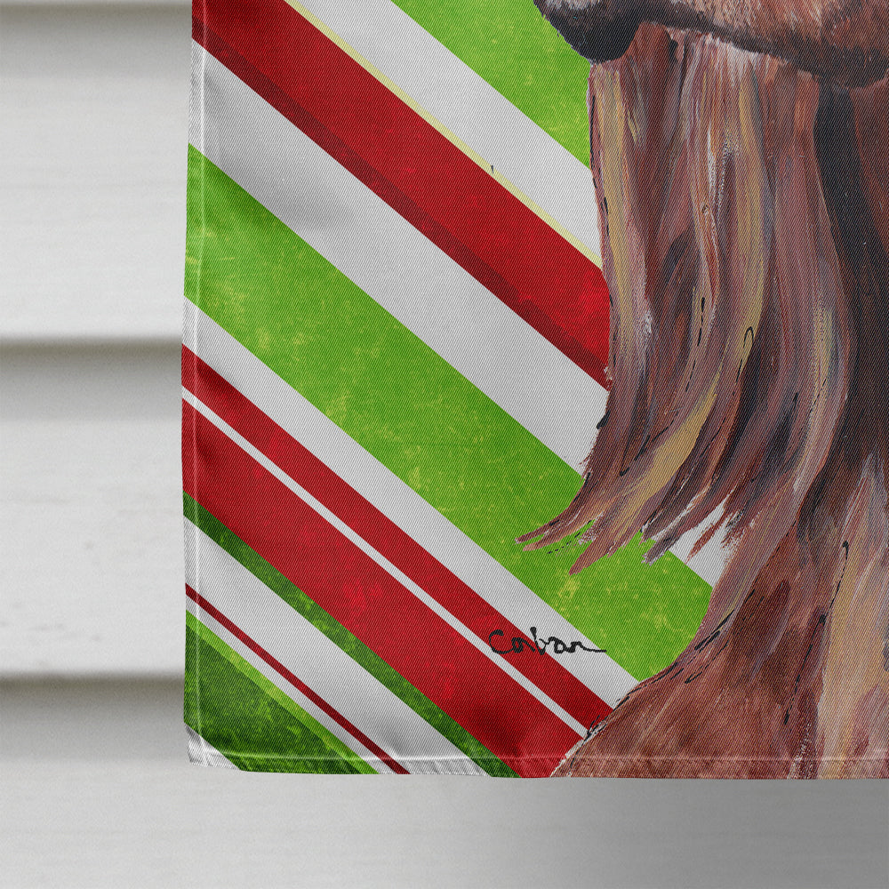 Irish Setter Candy Cane Christmas House Flag 28x40 Porch Sleeve Pole Decorative Outside Yard Banner Artwork Wall Hanging, Polyester